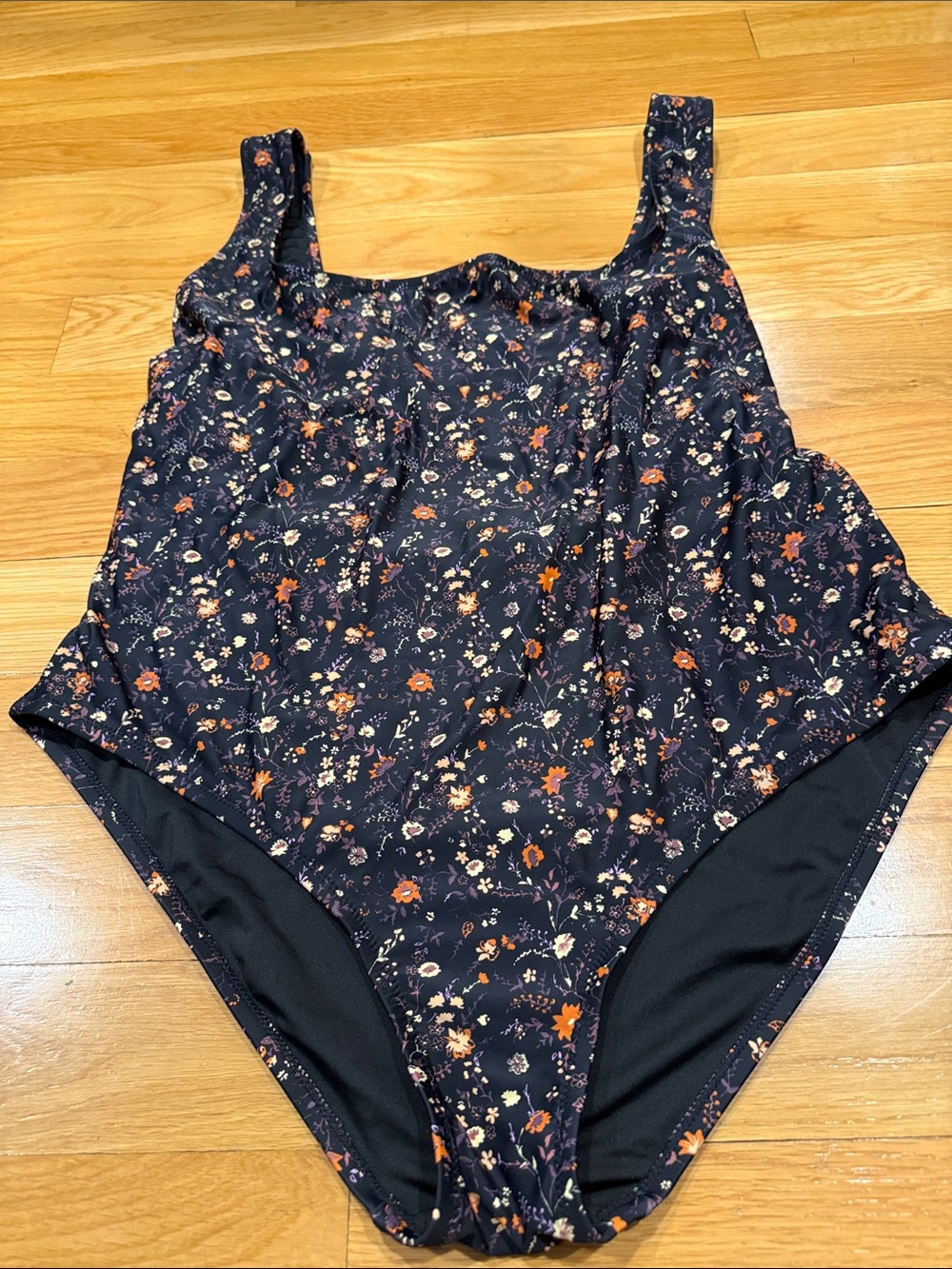 Madewell women’s floral square neck tank one piece swimsuit size 3X .